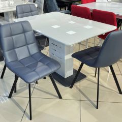 Стул CHILLI SQUARE HK017-09 серо-черничный, PU/ черный каркас М-City в Нижнем Тагиле - nizhniy-tagil.mebel24.online | фото 6