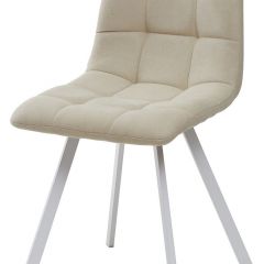 Стул CHILLI SQUARE UF860-01B бежевый, ткань/ белый каркас М-City в Нижнем Тагиле - nizhniy-tagil.mebel24.online | фото