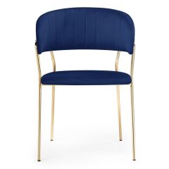 Стул на металлокаркасе Kamelia dark blue / gold в Нижнем Тагиле - nizhniy-tagil.mebel24.online | фото 2