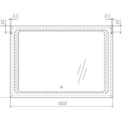 Зеркало Galaxy 100 alum с подсветкой Sansa (SG1008Z) в Нижнем Тагиле - nizhniy-tagil.mebel24.online | фото 7