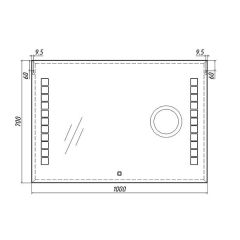 Зеркало Quadro 100 alum (линза) с подсветкой Sansa (SQL1030Z) в Нижнем Тагиле - nizhniy-tagil.mebel24.online | фото 8