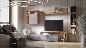 ДАЛЛАС Гостиная (модульная) цемент темный в Нижнем Тагиле - nizhniy-tagil.mebel24.online | фото