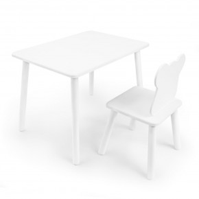 Детский комплект стол и стул «Мишка» Rolti Baby (белый/белый, массив березы/мдф) в Нижнем Тагиле - nizhniy-tagil.mebel24.online | фото