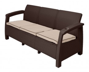 Диван Yalta Premium Sofa 3 Set (Ялта) шоколадный (+подушки под спину) в Нижнем Тагиле - nizhniy-tagil.mebel24.online | фото 1