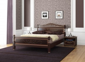 КАРИНА-5 Кровать из массива 1400 (Темный орех) в Нижнем Тагиле - nizhniy-tagil.mebel24.online | фото
