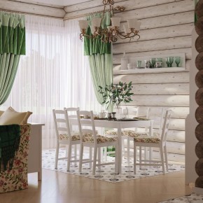 Комлект Вествик обеденный стол и четыре стула, массив сосны, цвет белый в Нижнем Тагиле - nizhniy-tagil.mebel24.online | фото