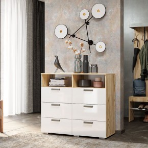Комод Азаро (Крафт/Белый глянец) в Нижнем Тагиле - nizhniy-tagil.mebel24.online | фото 3