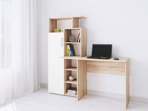 Компьютерный Стол Квартет-7 Дуб сонома/Белый в Нижнем Тагиле - nizhniy-tagil.mebel24.online | фото