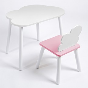 Комплект детский стол ОБЛАЧКО и стул ОБЛАЧКО ROLTI Baby (белая столешница/розовое сиденье/белые ножки) в Нижнем Тагиле - nizhniy-tagil.mebel24.online | фото