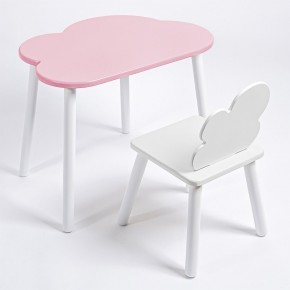 Комплект детский стол ОБЛАЧКО и стул ОБЛАЧКО ROLTI Baby (розовая столешница/белое сиденье/белые ножки) в Нижнем Тагиле - nizhniy-tagil.mebel24.online | фото