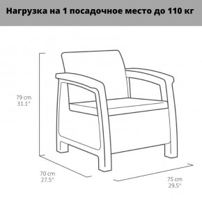 Комплект мебели Корфу Рест (Corfu Rest - without table) коричневый в Нижнем Тагиле - nizhniy-tagil.mebel24.online | фото 3