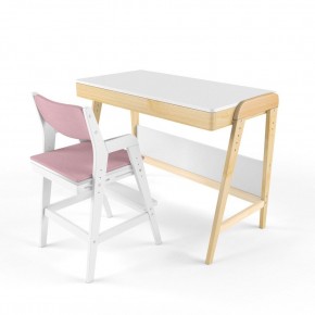 Комплект растущий стол и стул с чехлом 38 попугаев «Вуди» (Белый, Белый, Розовый) в Нижнем Тагиле - nizhniy-tagil.mebel24.online | фото