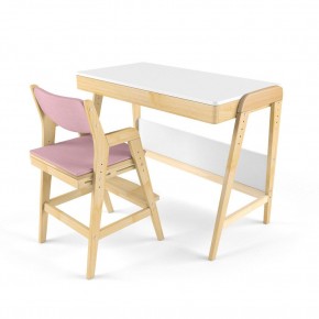 Комплект растущий стол и стул с чехлом 38 попугаев «Вуди» (Белый, Береза, Розовый) в Нижнем Тагиле - nizhniy-tagil.mebel24.online | фото