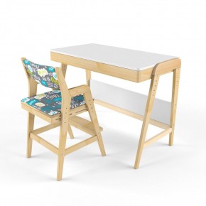 Комплект растущий стол и стул с чехлом 38 попугаев «Вуди» (Белый, Без покрытия, Салют) в Нижнем Тагиле - nizhniy-tagil.mebel24.online | фото