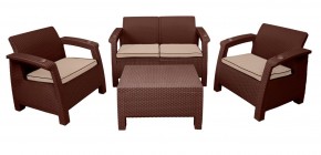 Комплект уличной мебели Yalta Premium Terrace Set (Ялта) шоколадый (+подушки под спину) в Нижнем Тагиле - nizhniy-tagil.mebel24.online | фото 1