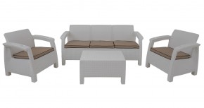Комплект уличной мебели Yalta Premium Terrace Triple Set (Ялта) белый (+подушки под спину) в Нижнем Тагиле - nizhniy-tagil.mebel24.online | фото 1