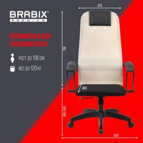 Кресло BRABIX PREMIUM "Ultimate EX-800" пластик, плотная двойная сетка Х2, черное/бежевое, 532916 в Нижнем Тагиле - nizhniy-tagil.mebel24.online | фото 6