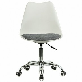Кресло стул BRABIX "Eames MG-310 CH", хром, пластик белый, ткань серая, 532924 в Нижнем Тагиле - nizhniy-tagil.mebel24.online | фото 1