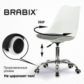 Кресло стул BRABIX "Eames MG-310 CH", хром, пластик белый, ткань серая, 532924 в Нижнем Тагиле - nizhniy-tagil.mebel24.online | фото 7