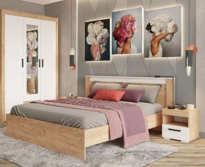 Кровать Адель 1.4 Настил из ДСП 2с дуб крафт золотой/белый в Нижнем Тагиле - nizhniy-tagil.mebel24.online | фото 2