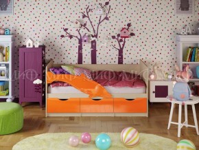 Кровать Дельфин-1 800*1600 (Оранжевый металлик/дуб крафт белый) в Нижнем Тагиле - nizhniy-tagil.mebel24.online | фото