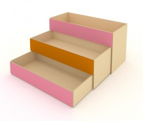 Кровать детская 3-х уровневая КД-3 Оранжевый/Розовый (ЛДСП) в Нижнем Тагиле - nizhniy-tagil.mebel24.online | фото