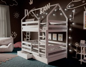 Кровать-домик двухъярусная 80*160 Белый в Нижнем Тагиле - nizhniy-tagil.mebel24.online | фото