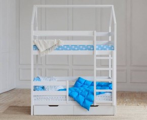 Кровать-домик двухъярусная 80*160 Белый в Нижнем Тагиле - nizhniy-tagil.mebel24.online | фото 5