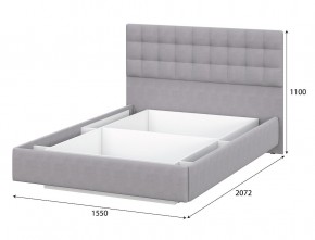 Кровать двойная №2 (универсальная 1.4х2.0) Серия 2 + основание (Белый/Серый ткань/Квадро Серый ткань) в Нижнем Тагиле - nizhniy-tagil.mebel24.online | фото 3
