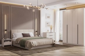 Кровать двойная №4 с основанием (Бежевый) в Нижнем Тагиле - nizhniy-tagil.mebel24.online | фото 3