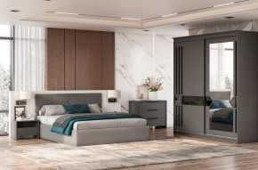 Кровать двойная №4 с основанием (Серый) в Нижнем Тагиле - nizhniy-tagil.mebel24.online | фото 3