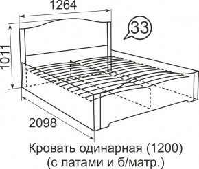 Кровать с латами Виктория 1200*2000 в Нижнем Тагиле - nizhniy-tagil.mebel24.online | фото 4