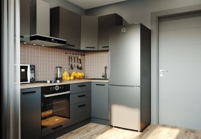 Кухня угловая Антрацит 2200х1000 (Стол. 38мм) в Нижнем Тагиле - nizhniy-tagil.mebel24.online | фото 1
