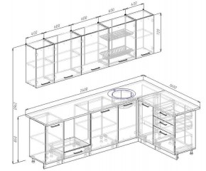 Кухня угловая Антрацит 2600х1600 (Стол. 38мм) в Нижнем Тагиле - nizhniy-tagil.mebel24.online | фото 2