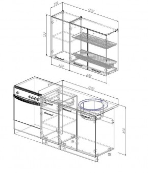 Кухонный гарнитур Антрацит 1200 (Стол. 26мм) в Нижнем Тагиле - nizhniy-tagil.mebel24.online | фото 2