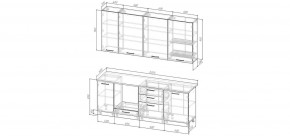 Кухонный гарнитур Санторини 2200 h 950 (Стол. 38мм) в Нижнем Тагиле - nizhniy-tagil.mebel24.online | фото 2