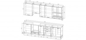 Кухонный гарнитур Санторини 3000 h950 (Стол. 26мм) в Нижнем Тагиле - nizhniy-tagil.mebel24.online | фото 2