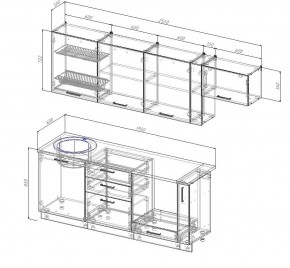 Кухонный гарнитур Вегас 2550 (Стол. 38мм) в Нижнем Тагиле - nizhniy-tagil.mebel24.online | фото 2