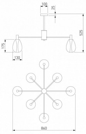 Люстра на штанге Eurosvet Magma 60175/8 латунь в Нижнем Тагиле - nizhniy-tagil.mebel24.online | фото 3