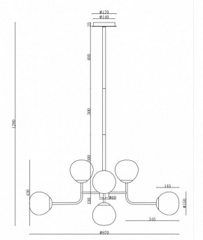 Люстра на штанге Maytoni Erich MOD221-PL-08-G в Нижнем Тагиле - nizhniy-tagil.mebel24.online | фото 6