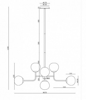 Люстра на штанге Maytoni Erich MOD221-PL-08-N в Нижнем Тагиле - nizhniy-tagil.mebel24.online | фото 3