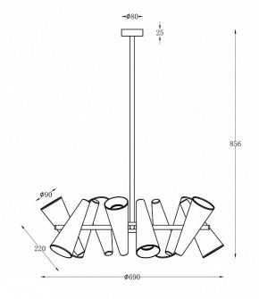 Люстра на штанге Maytoni Giro MOD095PL-10BS в Нижнем Тагиле - nizhniy-tagil.mebel24.online | фото 2