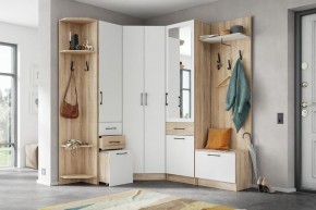 Модульная прихожая Денвер Дуб сонома/Белый в Нижнем Тагиле - nizhniy-tagil.mebel24.online | фото 2