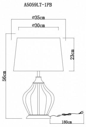 Настольная лампа декоративная Arte Lamp Baymont A5059LT-1PB в Нижнем Тагиле - nizhniy-tagil.mebel24.online | фото 3