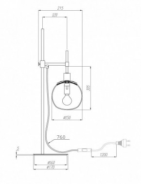 Настольная лампа декоративная Maytoni Erich MOD221-TL-01-N в Нижнем Тагиле - nizhniy-tagil.mebel24.online | фото 3