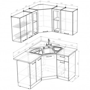 ОЛЬГА Кухонный гарнитур Оптима 2 (1500*1300 мм) в Нижнем Тагиле - nizhniy-tagil.mebel24.online | фото 2