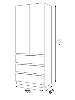 ПАРУС Шкаф 2-х ств. 800 в Нижнем Тагиле - nizhniy-tagil.mebel24.online | фото 3