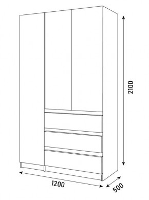 ПАРУС Шкаф 3-х ств. 1200 в Нижнем Тагиле - nizhniy-tagil.mebel24.online | фото 3