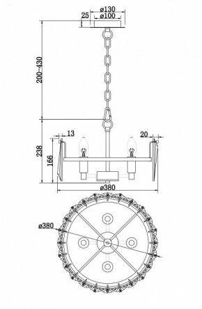 Подвесной светильник Maytoni Puntes MOD043PL-04CH в Нижнем Тагиле - nizhniy-tagil.mebel24.online | фото 4