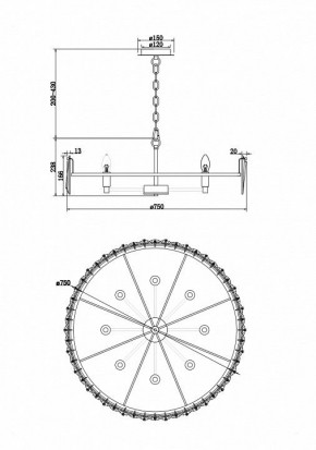 Подвесной светильник Maytoni Puntes MOD043PL-08CH в Нижнем Тагиле - nizhniy-tagil.mebel24.online | фото 4